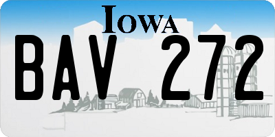 IA license plate BAV272