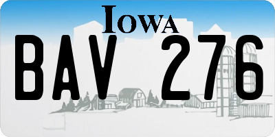 IA license plate BAV276