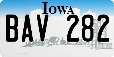 IA license plate BAV282