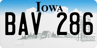 IA license plate BAV286