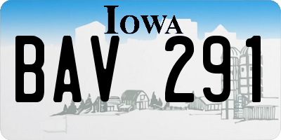 IA license plate BAV291