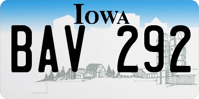 IA license plate BAV292