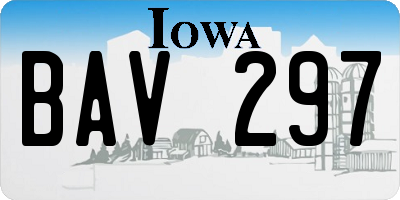IA license plate BAV297