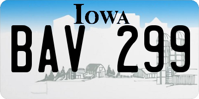 IA license plate BAV299