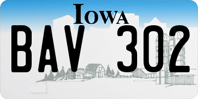 IA license plate BAV302