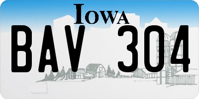 IA license plate BAV304