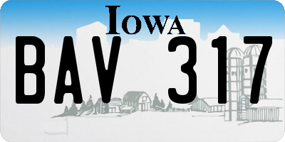 IA license plate BAV317