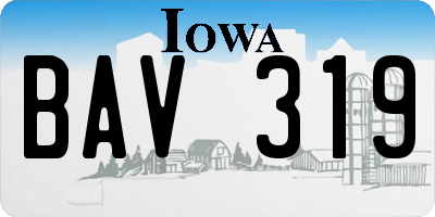 IA license plate BAV319
