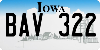 IA license plate BAV322