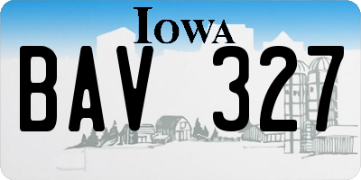 IA license plate BAV327