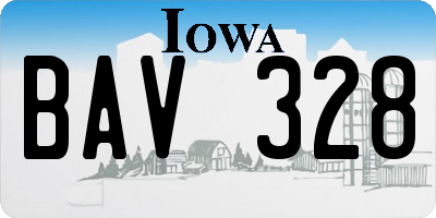 IA license plate BAV328