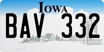 IA license plate BAV332