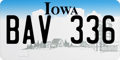 IA license plate BAV336
