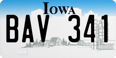 IA license plate BAV341