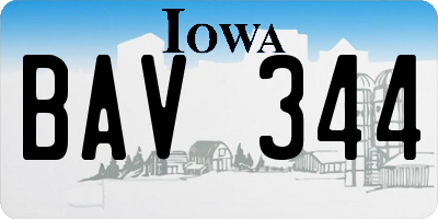 IA license plate BAV344