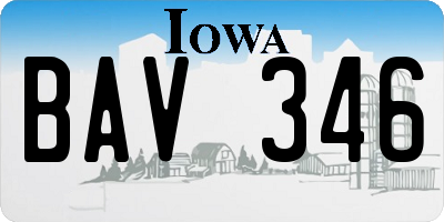 IA license plate BAV346