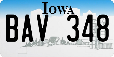 IA license plate BAV348