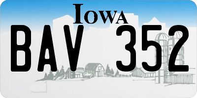 IA license plate BAV352