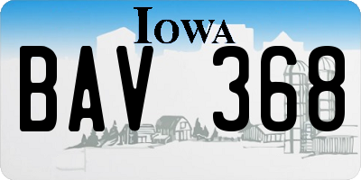 IA license plate BAV368