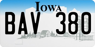IA license plate BAV380