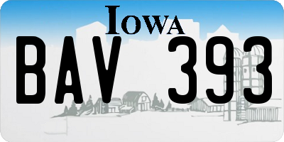 IA license plate BAV393