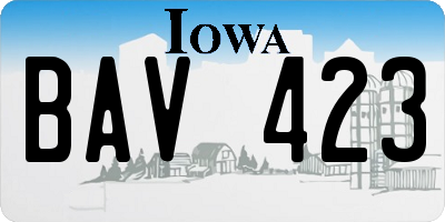 IA license plate BAV423