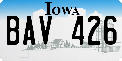 IA license plate BAV426
