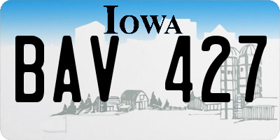 IA license plate BAV427