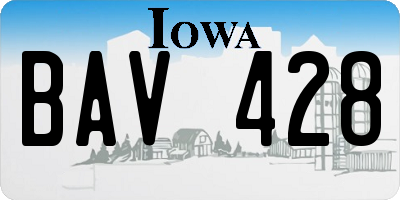 IA license plate BAV428