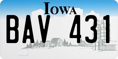 IA license plate BAV431