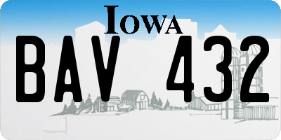 IA license plate BAV432