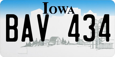 IA license plate BAV434