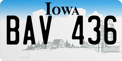 IA license plate BAV436
