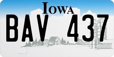 IA license plate BAV437