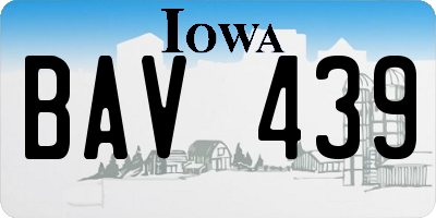 IA license plate BAV439