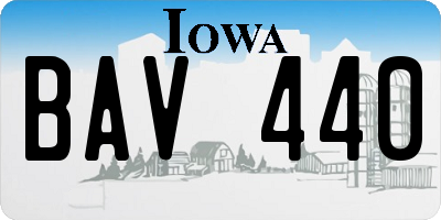 IA license plate BAV440