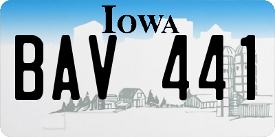 IA license plate BAV441