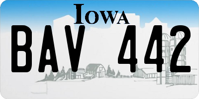 IA license plate BAV442