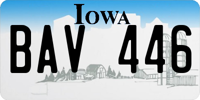 IA license plate BAV446
