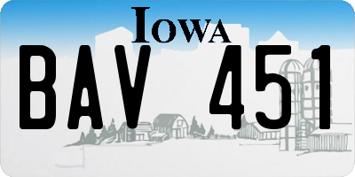 IA license plate BAV451