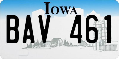 IA license plate BAV461