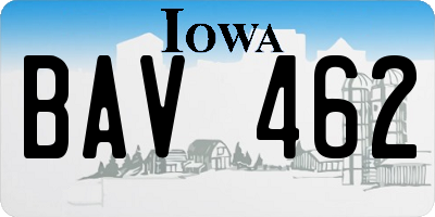 IA license plate BAV462