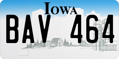IA license plate BAV464