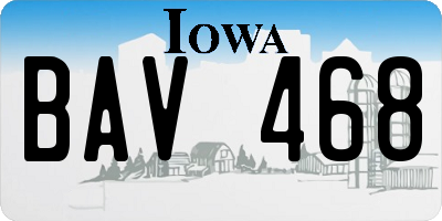 IA license plate BAV468