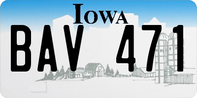 IA license plate BAV471