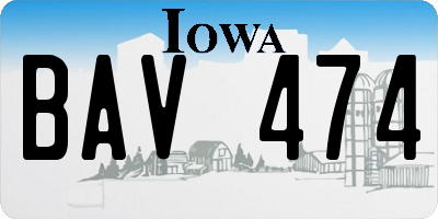 IA license plate BAV474