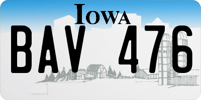 IA license plate BAV476