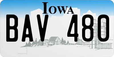 IA license plate BAV480