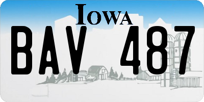 IA license plate BAV487