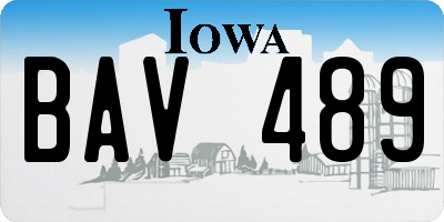 IA license plate BAV489